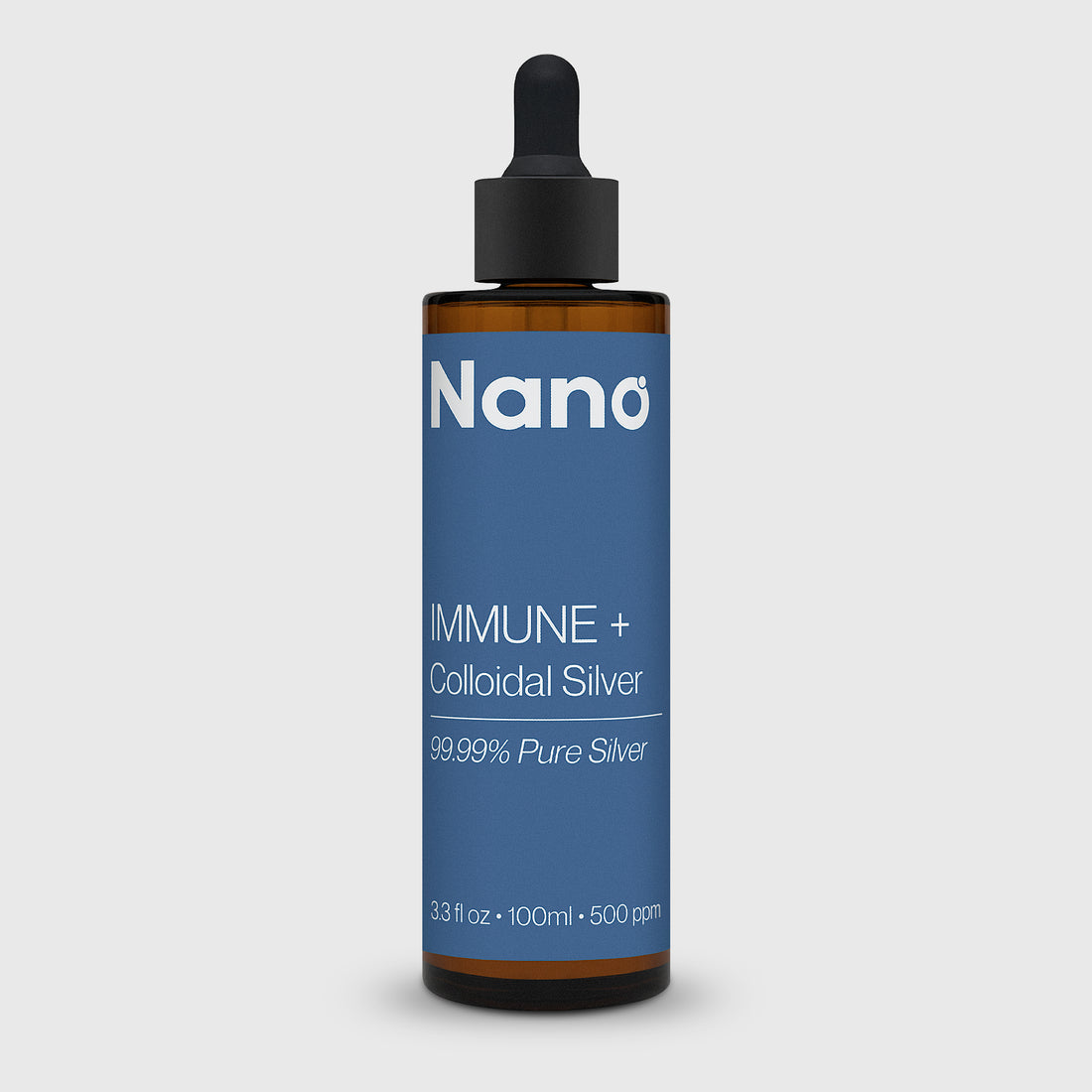 100ml bottle of Nano 500 ppm Immune plus colloidal silver